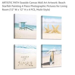 Beach Starfish Canvas Wall Art Set